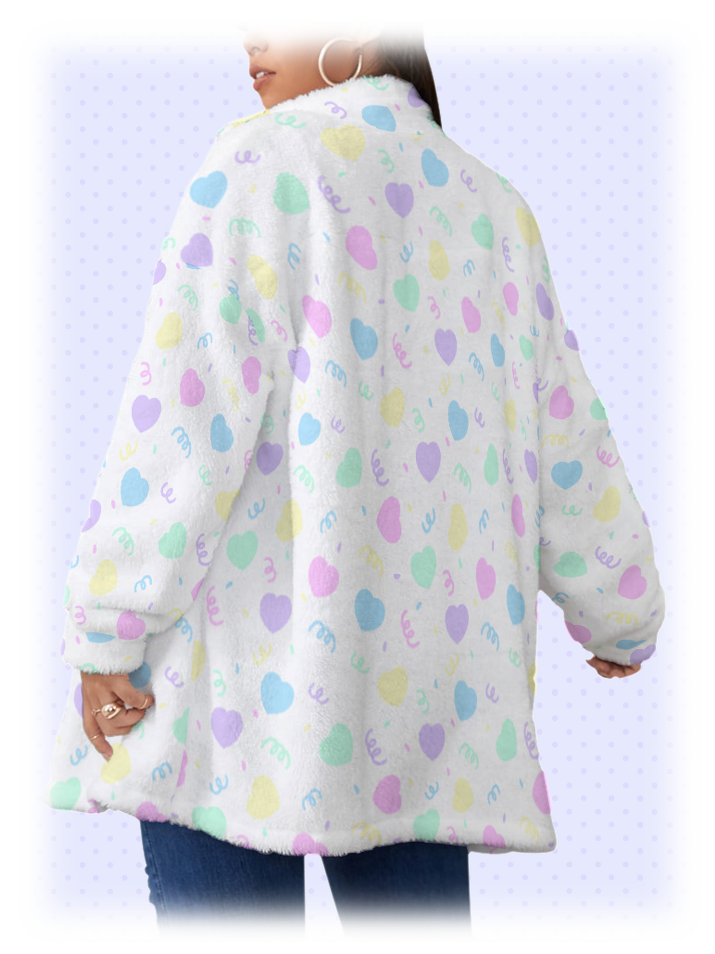Heart Confetti Fuzzy Coat