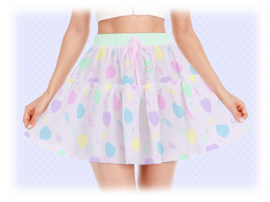 Heart Confetti Ruffle Skirt