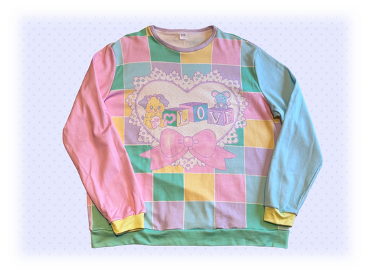 Lovely Blocks Patchwork Unisex Cotton Sweater