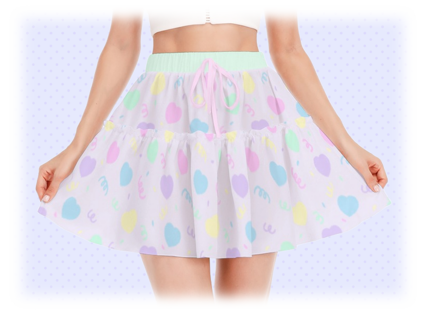 Heart Confetti Ruffle Skirt