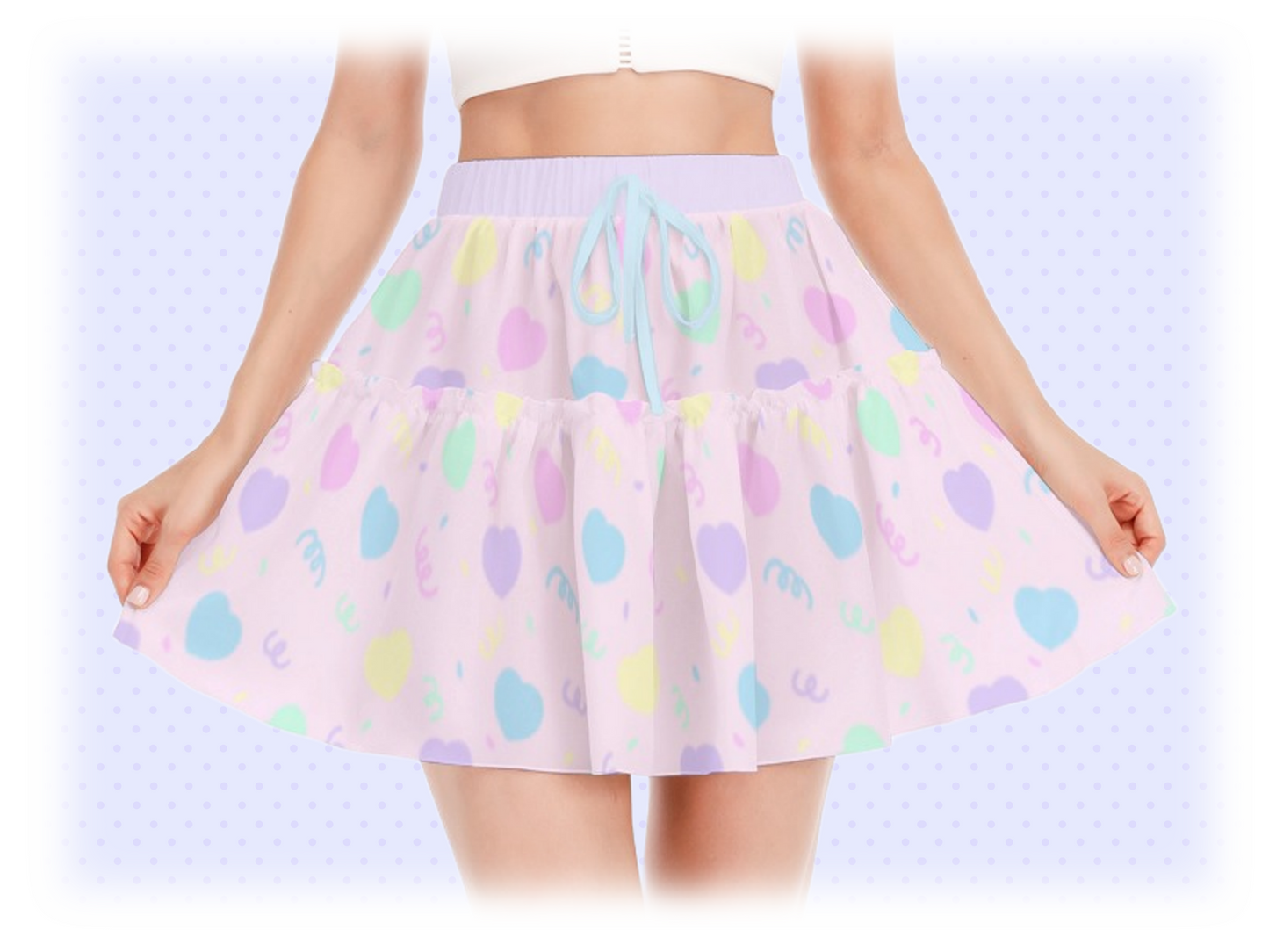 Heart Confetti Ruffle Skirt