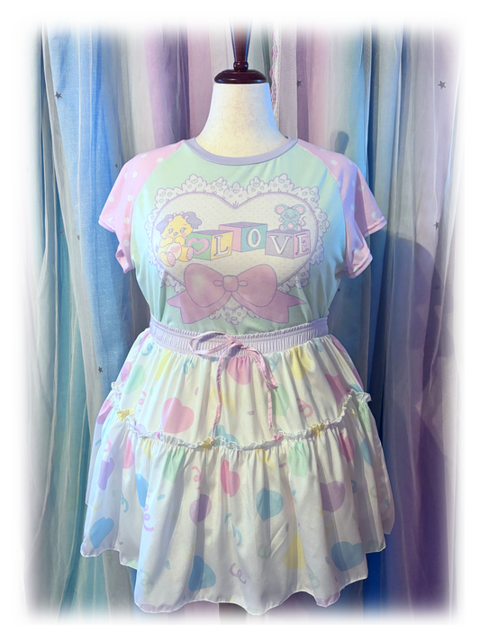 Heart Confetti Ruffle Skirt